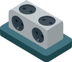 Electric power strip with multiple sockets and compact design for efficient energy distribution in home or office use vector