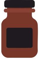Brown jar with black lid and label illustration for packaging and storage design purposes vector