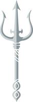 Trident design with stylized sharp points and decorative handle for mythology or marine themes vector