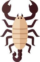 Scorpion design with brown claws and beige body on white background for nature and animal themes vector