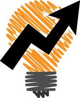 Light Bulb and Arrow Up Icon Growth Business Symbol vector