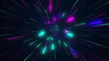 Experience vibrant light trails in a swirling digital space video