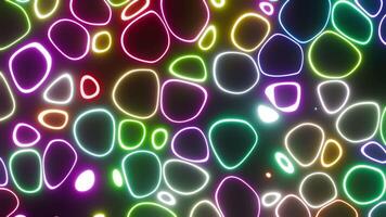 Organic Neon Cells Loop Animation. Glowing Abstract Background. 4K video