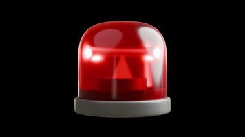 Rotating Red Emergency Siren Light Loop Animation. Transparent Background. 4K video