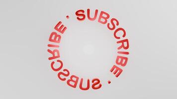 Subscribe 3D Text Twisting and Rotating Around a Circular Path. 4K video