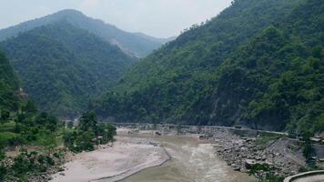 River Flowing Between mountains in Nepal video