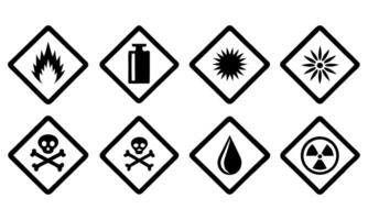 Collection of Hazardous Material Pictograms Warning Symbols for Chemical Safety Hazards in Workplace Laboratories and Transport of Dangerous Goods vector