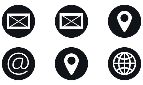 diverso contacto información íconos para comunicación representa sobre ubicación correo electrónico web simbólico representación de conexión canales contacto nosotros vector