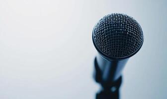 A microphone is sitting on a table photo