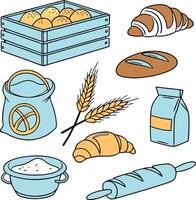 Bakery Items Bread Design vector