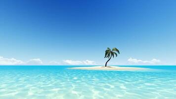 Tropical island with palm tree on it video