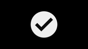 Verified tick icon on a youtube Alpha background video