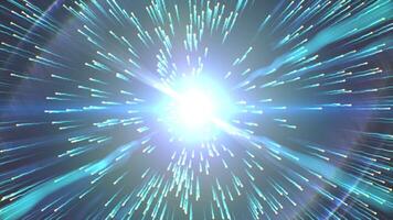 A bright blue light is shining through a dark background video