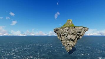 A small island floating in the middle of the ocean video