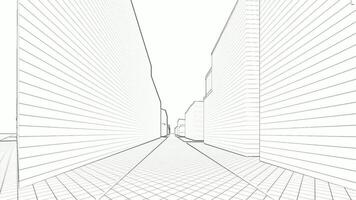 An outline of a city street with buildings in the background video