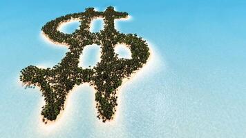 Island with dollar sign in the middle video