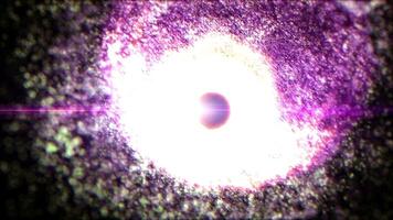 A black hole is shown in a dark space video