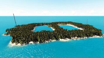 An island with palm trees and a sign that says d video