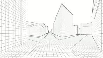 3d drawing of a city street with buildings in the background video