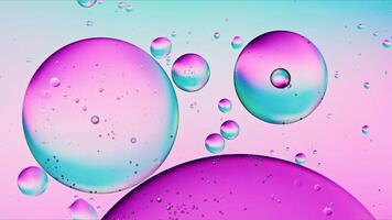 Abstract Colorful Food Oil Drops Bubbles on Water video