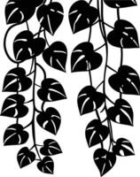 Decorative pothos leaves silhouette design. vector