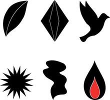 set of black and white icons for design vector