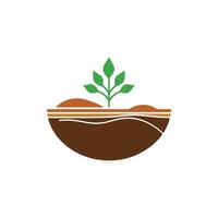 Plant Growth Soil Layers Sprout Environmental Conservation vector