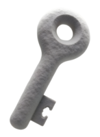 Old grey stone key, rustic isolated object symbolizing mystery and solution png