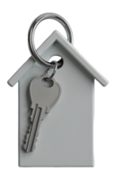 Simple house keychain with key represents exciting home ownership and future security png