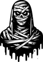 Mummy face with dripping paint on a white background vector
