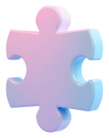 Single pastel gradient puzzle piece representing solution and connection png