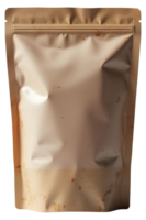 Kraft paper stand up pouch ready for versatile product filling. Empty packaging awaits png