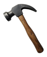 Claw hammer tool for carpentry and construction, with durable wood handle, reliable png