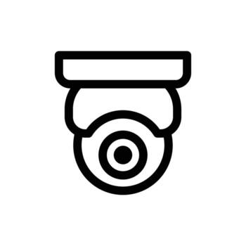 sencillo contorno de un seguridad cámara icono en minimalista estilo vector