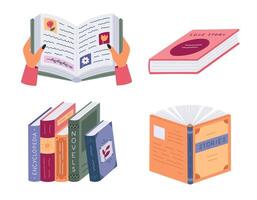 Illustration of books and reading elements vector
