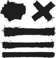 a set of black ink splatters on white background vector