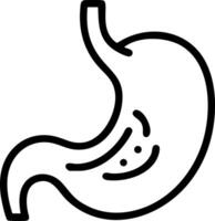 A black and white outline of a stomach vector