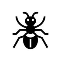 Simple Black Icon of an Ant on a White Background Representing Insect or Pest Control Services vector