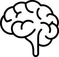 A black and white drawing of a brain vector