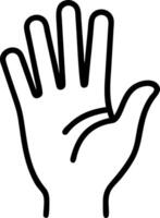 A hand with a five finger gesture vector