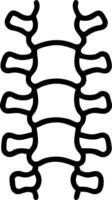 A black and white drawing of a spine vector
