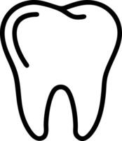 A tooth is shown in black and white vector