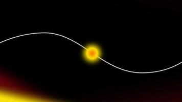 A single glowing yellow node rides along a dark signal curve, illustrating point-to-point data movement or focused energy transmission video