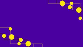 Animated yellow circuit-like dot movement across a purple digital path, mimicking data flow or electronic signal transmission in a stylized form video