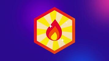 A blazing flame encased in a golden badge conveys intense drive, motivation, and unyielding energy through radiant fiery visuals video