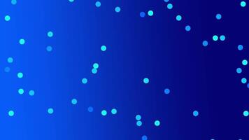 Scattered light blue dots over dark background symbolize digital signals or data packets moving within a connected virtual space video