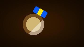 Bronze medal featuring a blue ribbon represents merit-based honor, third-place excellence, and commendable efforts in a dignified visual format video