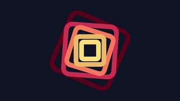 A layered square animation with glowing edges in warm tones, ideal for intros, icons, or futuristic interface elements and transitions video
