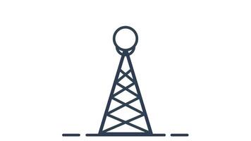 A traditional broadcast tower equipped with radar dishes sits on white, representing stable infrastructure and robust communication systems video