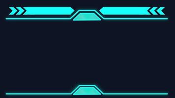 A high-tech animated frame design with glowing cyan elements, perfect for a modern digital intro or sci-fi themed background video